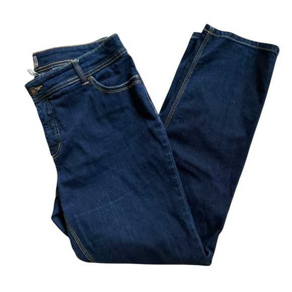 Chico's Dark Indigo Girlfriend Straight Leg Jeans Chico’s 2.5 Size 14 - Picture 6 of 16